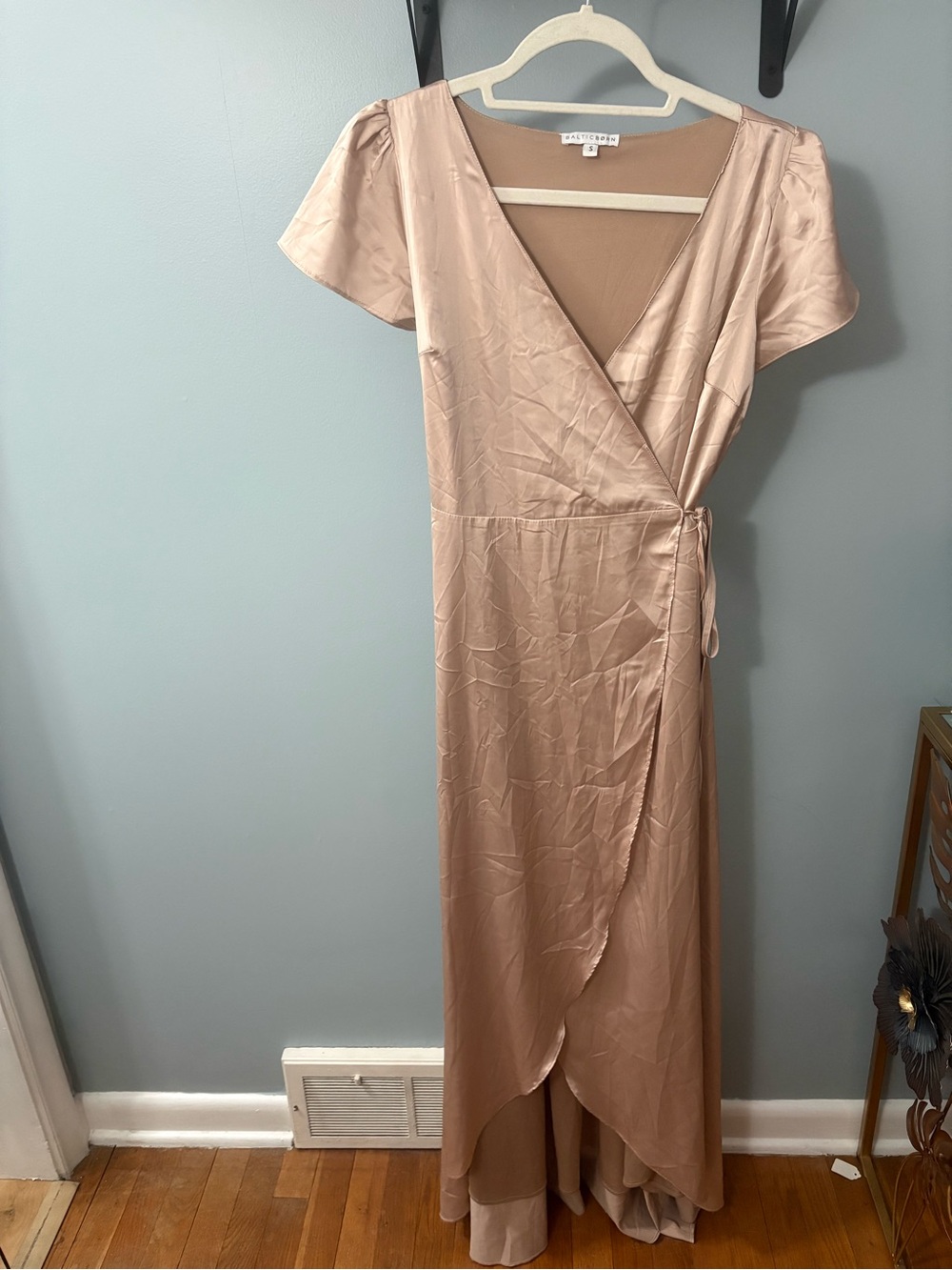 Baltic Born Krystal Satin Wrap Gown
